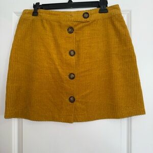 Miami Mustard Corduroy Mini Skirt